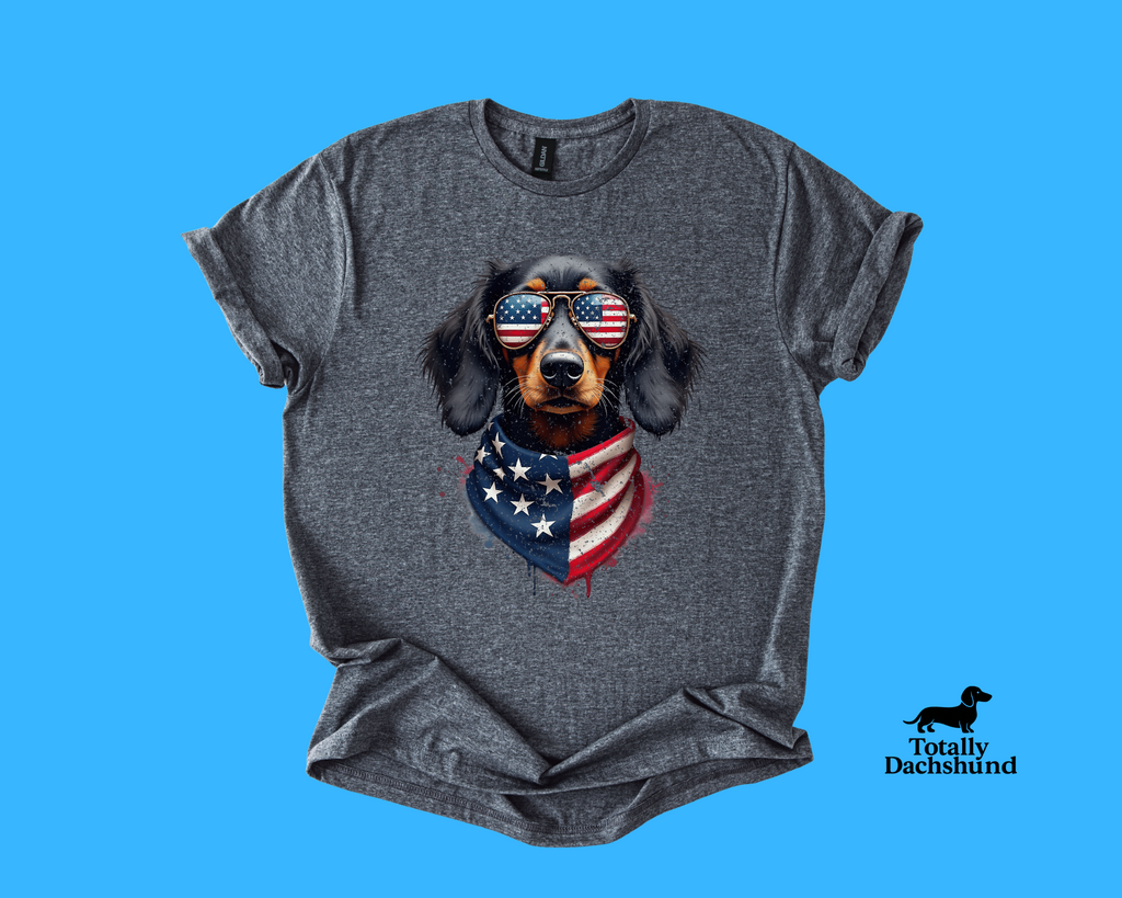 All-American Pup – Patriotic Dachshund Sunglasses & Bandana