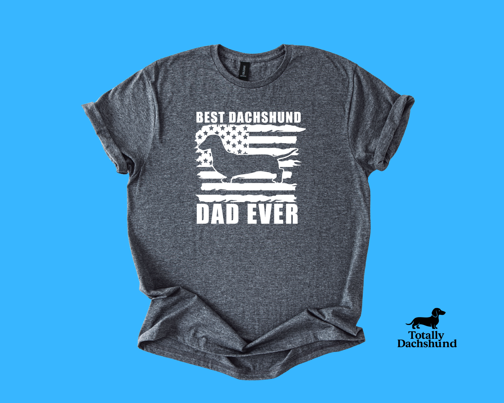 Best Dachshund Dad Ever Shirt – Patriotic American Flag Wiener Dog for Dog Lovers