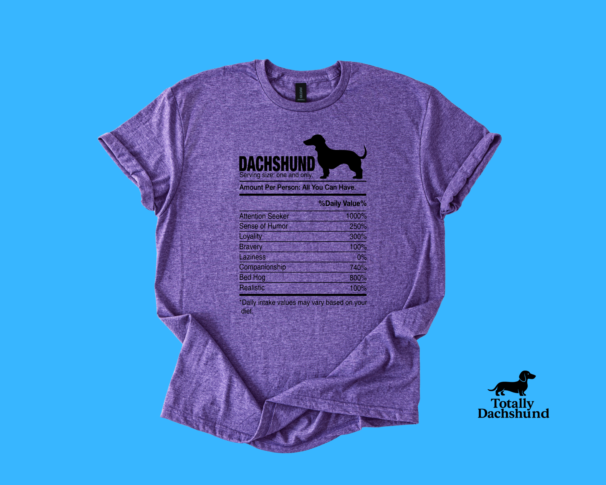 Funny Dachshund Rebel Shirt in Purple